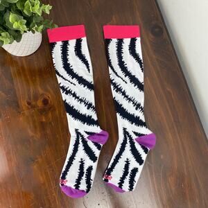 Clove Shoes Compression Socks Neon Zebra Dye Medium